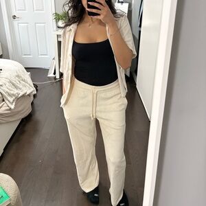 Aritzia Wilfred Cream Bask Pant (Part of Matching Set)